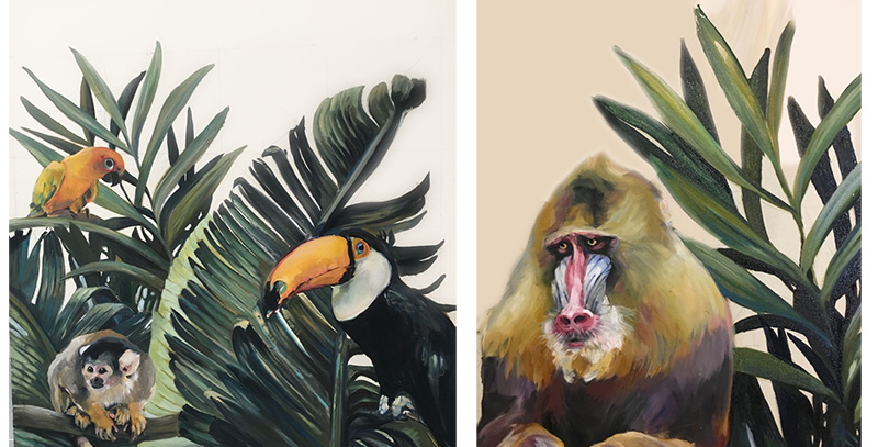 Palms and Toucan and Mr Mandrill
