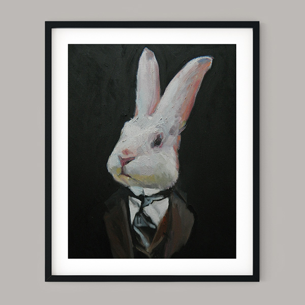 White Rabbit Oil painting - MrtRabbit