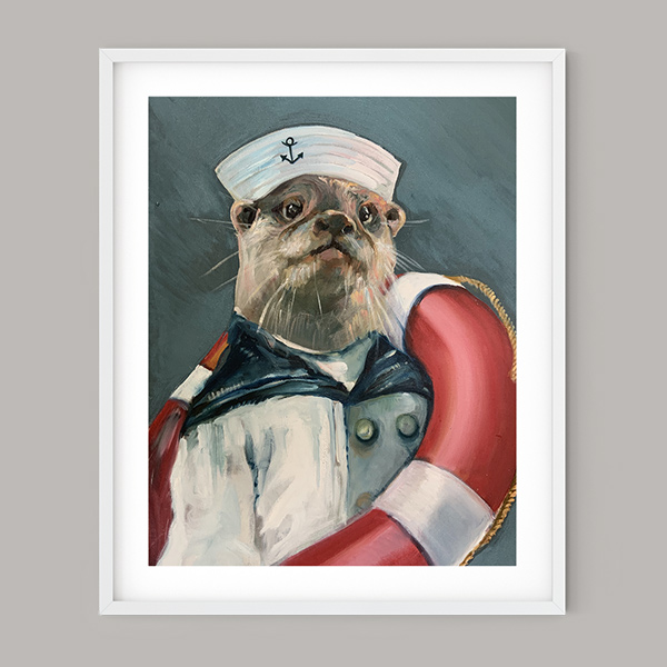 Otter Sure - a painting of a nautical otter