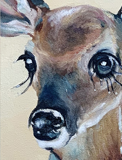detail of Doe Eyed Deer