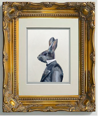 Small Gabriel Rabbit in Ornate Gold Frame